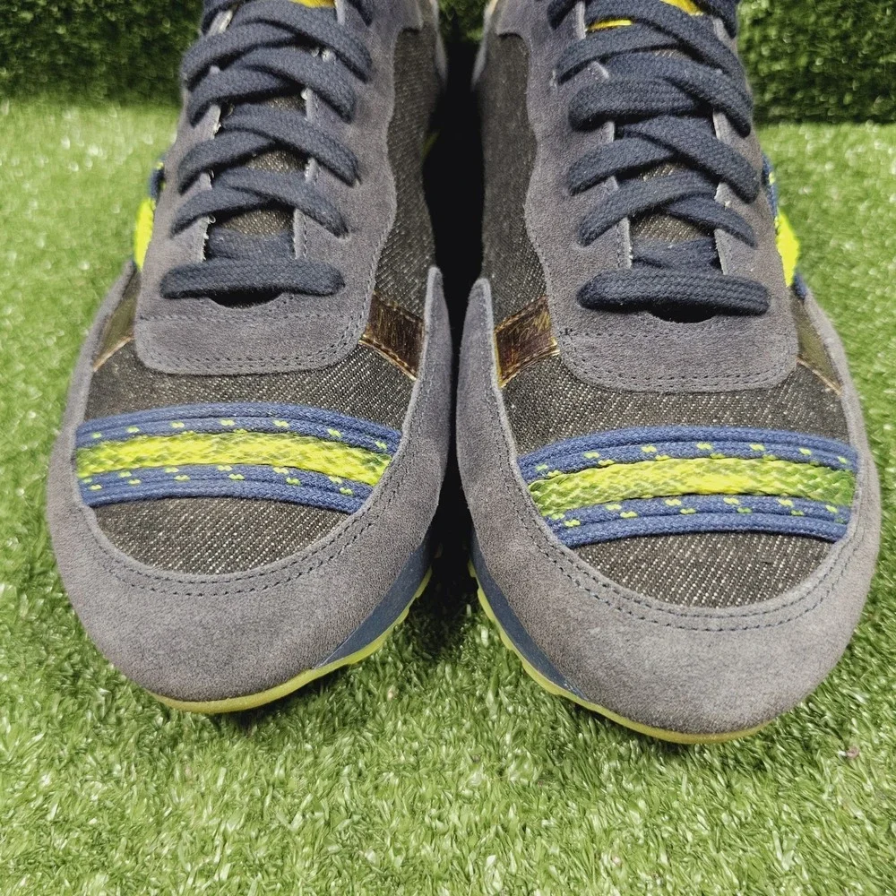 L4K3 Navy Blue Low Top Lace Up Casual Italy Sneakers‎ Mens EU 44 US Size 11